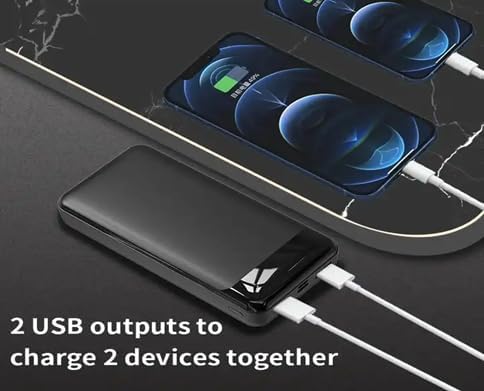 Ultra Slim 10000 m Ah Dual USB Fast Charging Power Bank for Android & i OS Devices – Compact, High-Capacity Portable Charger with Enhanced Compatibility for On-the-Go Power Solutions