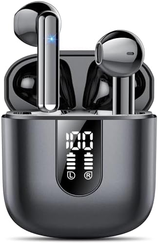 Premium Bluetooth 5.3 Wireless Earbuds 2024 – Exceptional Hi-Fi Stereo Audio with HD Microphone, Touch Control Functionality, Dual LED Battery Indicator, IPX7 Waterproof for Ultimate Durability, 30-Hour Playtime for i OS & Android – Sleek Black Design for Effortless Style and Performance