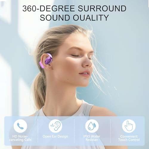 ZIHNIC AI Translation Earbuds – Cutting-Edge Wireless Headphones with Real-Time Language Translation for Effortless Global Communication, 138 Languages Supported, Triple Smart Mode Functionality, and IPX5 Waterproof Rating – Perfect for Adventurous Travelers and Dynamic Professionals in Elegant Purple Design