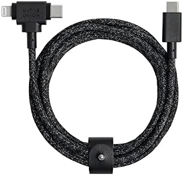 Native Union Belt Cable Duo – 5 ft Eco-Conscious Braided 2-in-1 Charging Cable with MFi Certified Lightning & Type-C Connectors – Durable, Versatile, and Perfect for Multi-Device Charging on the Go