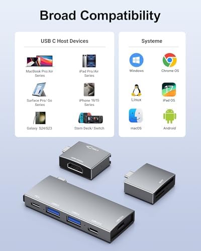 Maximize Your Mac Book’s Potential with the NXPGKEA 8-in-2 USB C Hub – Dual 4 K HDMI Outputs for Stunning Displays, High-Speed USB-A Ports for Effortless Data Transfers, and Micro SD/SD Card Readers for Instant File Access – Ideal for Mac Book Pro, Air M1/M2/M3, Dell XPS, Lenovo Think Pad, and HP Laptops – Compact, Durable Hub for Professionals on the Move