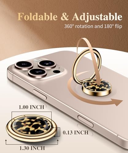 GVIEWIN Stylish Marble Phone Ring Holder with 360° Rotation for Ultimate Grip and Kickstand Functionality – Compatible with i Phone 16 Pro Max, 15 Plus, 14, 13, 12 Series & Galaxy S25/S24 Ultra – Elegant Flowing Sakura Design for Enhanced Safety and Usability