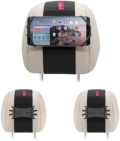 Universal 2 Pack Car Headrest Phone Holder – Premium Back Seat Smartphone Mount for Family Road Trips, Effortless Installation, Compatible with i Phone, Samsung, Google, Huawei, and More – Ultimate Travel Companion for Kids and Passengers