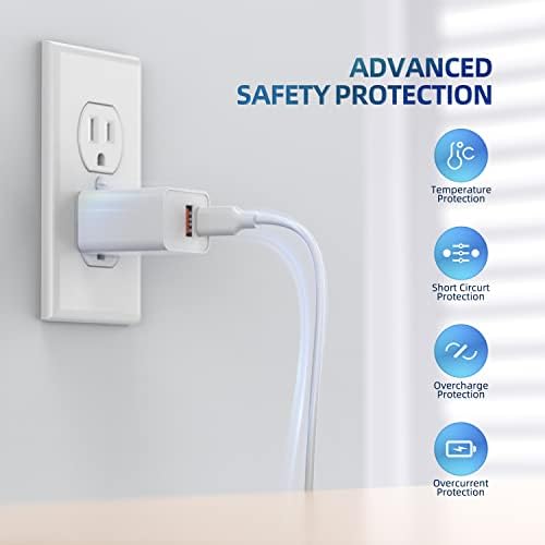 20 W USB-C Charger for i Pad Mini 6 – Rapid Fast Charging with 6.6 ft Cable – Compact Design for Home and Travel – Efficient Power Delivery & Broad Compatibility for All USB-C Devices – Durable Construction for Long-Lasting Use