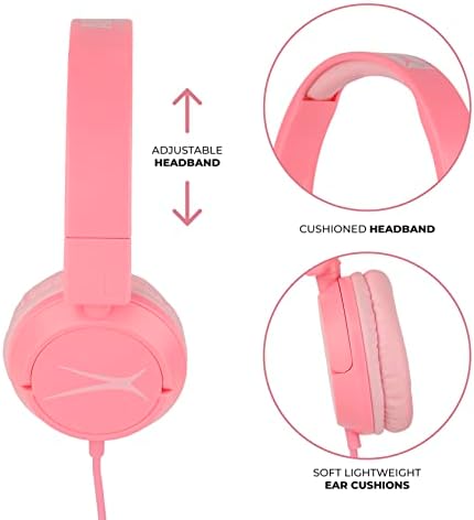 Altec Lansing Kids Over-Ear Headphones with Volume Limiting Technology – Safe and Cozy Audio Companion for Ages 6-9, Perfect for Online Learning and Device Compatibility in Vibrant Blue for Enhanced Focus and Fun