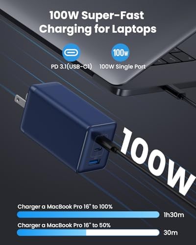 Ultimate 150 W USB-C Charging Hub – Compact Multi-Device Power Adapter with 3 Fast-Charging Ports for Mac Book Pro, i Phone 16, Galaxy S24, and Dell Laptops – Enhanced Efficiency with Ga N Technology for Professionals on the Go