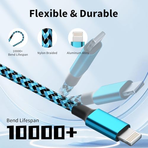 Ultimate 4-in-1 Fast Charging Cable – 65 W Multi-Device Charger with E-Mark Chip for i Phone 16/15/14/13, i Pad, and Laptops – High-Speed USB-C/Lightning Connectivity for Enhanced Performance and Versatility