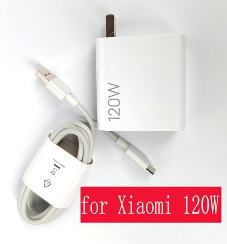 Lightning-Fast 120 W Xiaomi Charger with 6 ft USB Type-C Cable – Ultra-Fast Charging for Xiaomi 14, 13, 12 & Redmi Note Series – High-Speed Hypercharge Wall Adapter with Advanced Safety Features for On-the-Go Power Solutions