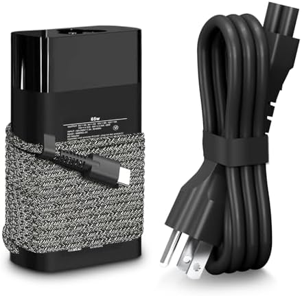 Compact 65 W HP USB-C Laptop Charger – Fast Charging AC Adapter for Spectre x360, Chromebook, Elitebook x360 & Envy – Enhanced Durability & Compatibility for Home, Travel & Study – Reliable Power Supply with Smart Chip Protection & 30-Day Money-Back Guarantee