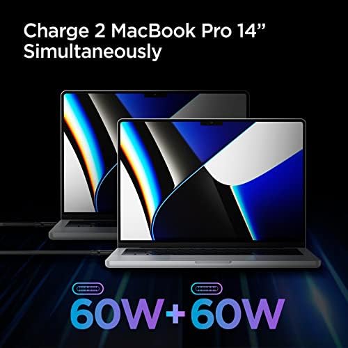Spigen 120 W Ga N III 4-Port USB C Charging Station – Ultimate Fast Charging Solution for Mac Book, i Pad, i Phone 16/15/14/13, HP, Dell XPS & More | High-Efficiency Multi-Device Power Hub with Compact Design for Home & Travel