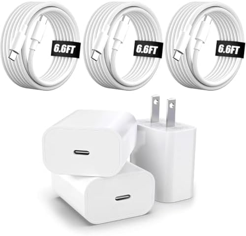 High-Efficiency 20 W PD Charger Trio with 6.6 FT USB-C Cable – Ideal Fast Charging Solution for i Phone 15/16 & i Pad Models – Superior Compatibility, Safety Mechanisms, and Compact Design for Effortless Charging Anywhere