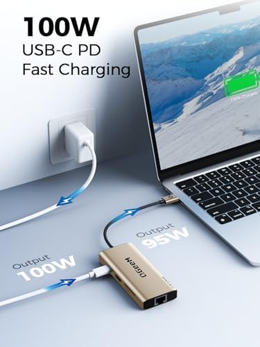 Unlock Seamless Connectivity with the QGee M 9-in-1 USB C Hub – The Ultimate Multi-Port Adapter for High-Speed Data Transfer, 4 K HDMI Output, and 100 W Power Delivery – Perfectly Compatible with Mac Book Pro, Air, i Pad, Dell, HP, Lenovo, and Chromebook – Compact, Stylish Blue Design for On-the-Go Professionals and Creatives