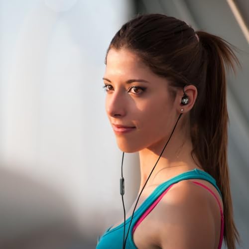 JLab Audio Fit2 Sport Wired Earbuds – Ultimate Performance with Customizable Memory Wire Earhooks & IPX5 Waterproof Technology – Experience C3 Sound Clarity with Titanium Drivers for Intense Workouts – Lightweight, Sweatproof Design for Active Lifestyles – Enhanced Compatibility for Seamless Device Connection