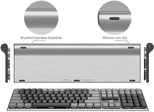 Experience Unmatched Typing with the Arteck Wireless Mechanical Keyboard – Quiet Brown Switches & Rechargeable Battery for a Clutter-Free Workspace on PC, Laptop, or TV – Sleek Low-Profile Stainless Steel Design for Windows 11/10 Users