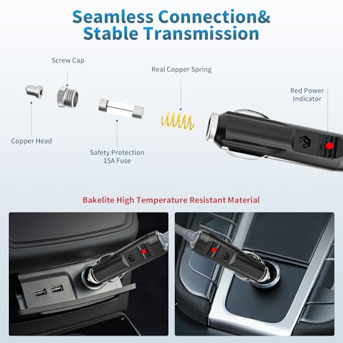 Starlink Mini 3-in-1 Waterproof Power Cable – 10 FT Versatile 12 V-24 V Car Charger & USB C/DC Adapter for Reliable Outdoor Connectivity – Enhanced Durability & Speed for Starlink Mini Accessories