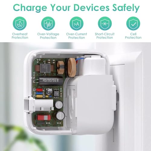 Ultimate 10-Foot Fast Charging Duo for i Pad & i Phone – Dual 12 W Foldable Travel Chargers with Extra Long USB to Lightning Cables – Perfect for Travelers Seeking Enhanced Compatibility and Portability