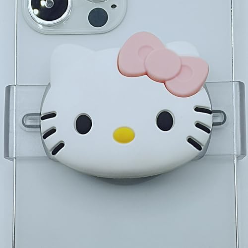 Charming Pink Cat Phone Grip Slide for i Phone – Adjustable 3 D Kawaii Cat Accessory, Wireless Charging Compatible, Lightweight & Removable Phone Holder for Secure Grip and Stylish Functionality – Perfect for Everyday Use