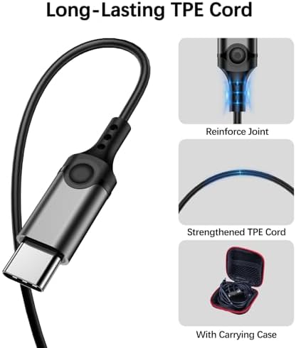 COOYA USB C Wired Earbuds – Premium Noise-Isolating In-Ear Headphones with Magnetic Comfort Design for Exceptional Sound Quality – Perfect Compatibility with i Phone 16 Pro Max, i Pad 10, Samsung S25 Ultra, and More – Ideal for Audiophiles Seeking Unmatched Audio Experience and Hands-Free Functionality