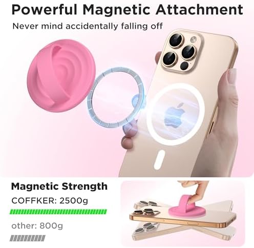Revolutionary Magnetic Phone Ring Grip Holder – Ergonomic Silicone Finger Loop for i Phone Pro Max/Plus, 12/13/14/15/16 Series – Compatible with Mag Safe – Oat Color Enhances Aesthetics and Comfort – 360-Degree Rotation for Effortless Use – Secure Your Device with Style and Stability – Essential Smartphone Accessory for Unmatched Usability and Convenience