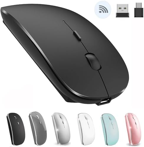 Premium Wireless Mouse for Mac and Windows – Ergonomic, Rechargeable, and Silent Click Design for Enhanced Productivity on Mac Book, Chromebook, and PC – Ideal for Travel and Home Office Setup – Durable and High-Precision Tracking