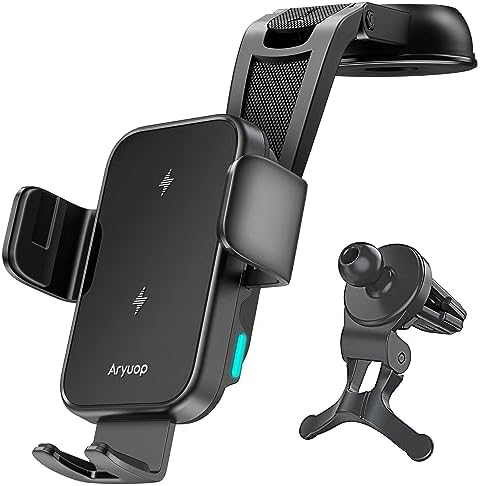 Ultimate Fast Wireless Car Charger Mount – Advanced Auto Alignment Smartphone Holder for i Phone 16/15/14/13/12/Pro Max & Samsung Galaxy – Dual Coil Rapid Charging Solution for Dashboard & Windshield Use – Premium Safety Features for Secure Power on the Road