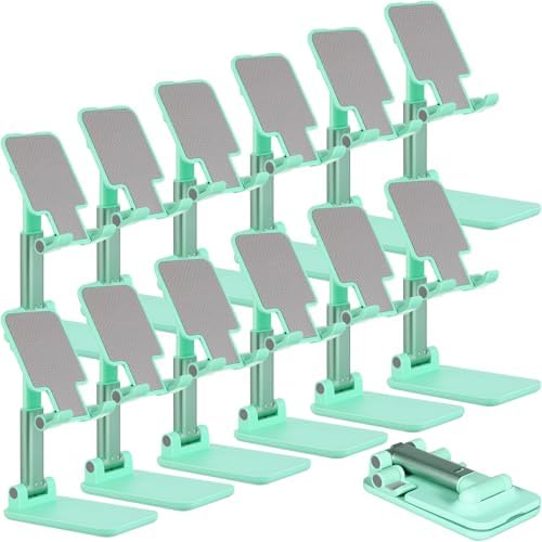 12 Pcs Cell Phone Stand for Desk Phone Holder Stand Foldable Angle Height Adjustable Portable Holder Tablet for Office Travel Photography(Black) – Enhanced Compatibility and Speed