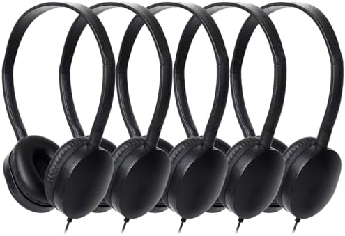 Bulk 25-Pack Classroom Headphones for Kids – Colorful 3.5 mm Earphones Perfect for Student Engagement and Group Learning – Comfortable, Durable Design for Everyday Academic Use