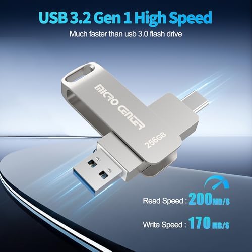 Unleash Your Storage Potential with the Micro Center 128 GB USB 3.2 Dual Drive – Fast 200 MB/s Transfer Speeds for Type-C & OTG Type-A Devices, Perfect for Android, Mac, and More – Sleek Swivel Metal Design for Ultimate Versatility and Durability