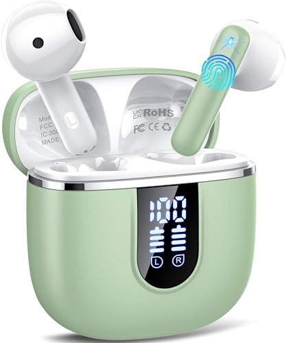 Elevate Your Listening Experience with Cillso Hi-Fi Wireless Earbuds – Advanced Bluetooth 5.4 Technology, Superior ENC Noise Cancellation, 40-Hour Playtime, IP7 Waterproof Durability, Elegant Rose Gold Aesthetic, Dual LED Battery Display, and Rapid USB-C Charging for Ultimate Convenience