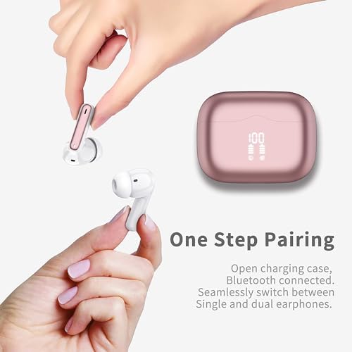Premium Bluetooth 5.3 Wireless Earbuds with Deep Bass and 40-Hour Playtime – IP7 Waterproof In-Ear Headphones Featuring 4 HD Microphones for Crystal-Clear Calls and Ergonomic Comfort – Ideal for Android & i OS Users in Vibrant Green