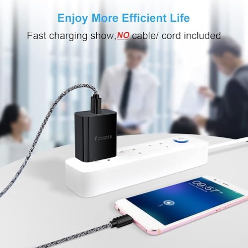 Rapid Charge USB Wall Charger – Quick Charge 3.0 Compact Power Block for i Phone & Samsung Galaxy – High-Speed Charging for Android Devices – Travel-Friendly Design with Safety Features – Universal Compatibility for LG, Moto & More
