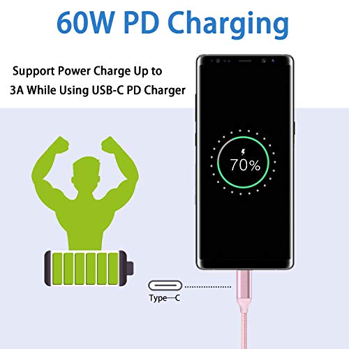 Fast Charging USB C to USB C Cable – 10 ft Braided Type C Charger Cord (2-Pack) for i Phone 15 Series, i Pad Pro/Air, Mac Book Air, Samsung Galaxy S23/S22/S21, Note 20 & PS5 – 60 W Power Delivery, Durable & Tangle-Free Design for Maximum Flexibility and Enhanced Compatibility