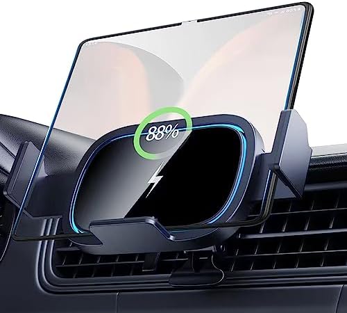 Fast Charging Wireless Car Charger for Samsung Galaxy Z Fold Series – 15 W Qi Air Vent Phone Holder with Landscape Mounting for Enhanced Navigation and Device Compatibility – Premium Car Accessory for Galaxy Note and Fold Models