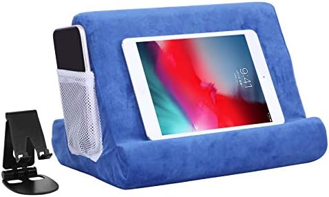 Ultimate Comfort Multi-Angle Tablet Holder and Phone Stand Set – Lightweight and Sturdy Design with Storage Pocket – Ergonomic Cushion for Enhanced Stability and Versatile Use – Modern Black and Light Green Aesthetic for Stylish Workspaces and On-the-Go Convenience