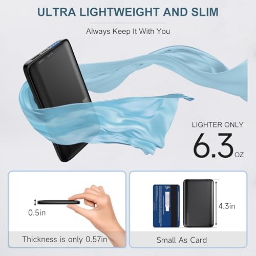 KOVNLO 10,000 m Ah Ultra-Thin Battery Pack for Heated Vests – High-Speed USB-C Power Bank for Heated Apparel, i Phone & Android Devices – Lightweight & Durable Portable Charger for All Your Cold Weather Needs