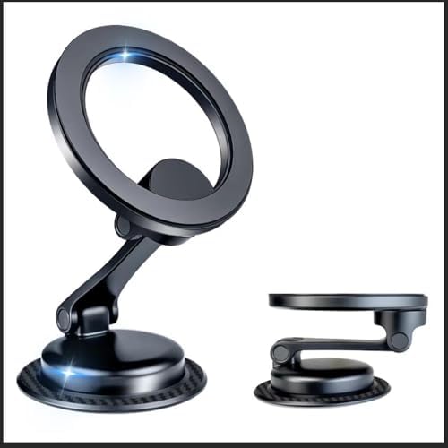 YAOKEE Magnetic Dashboard Phone Holder for i Phone 16 Series – 2800 gf Ultra-Strong Grip Car Mount with 360° Adjustable Viewing for Optimal Navigation – Sleek Black Finish for Modern Vehicles – Reliable Hands-Free Solution for Safe Driving