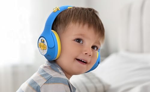 Ms. Rachel’s Kids Bluetooth Headphones – Fun and Safe Toddler Headset with Built-in Music for Instant Entertainment – USB-C Rechargeable Design for Quick Power-Ups and Volume Limiting Feature for Ear Safety