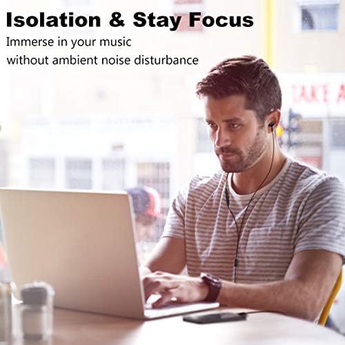 Durable Metal Wired Earbuds with Microphone & Volume Control – Deep Bass Noise-Isolating Earphones for Enhanced Audio Experience with i Phone, Android, Laptop, Gaming Devices – Optimal Comfort & Versatile Use