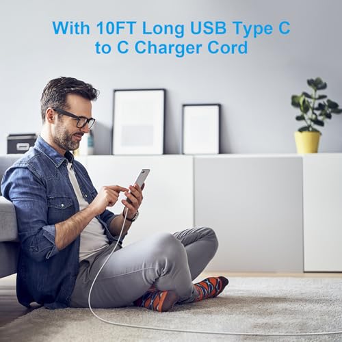 25 W High-Speed USB C Power Cable – 10 FT Fast Charging Charger for Samsung Galaxy S24/S23 & i Phone 16 Pro Max – Durable, Versatile Type C Car Cable for Enhanced Compatibility and Performance