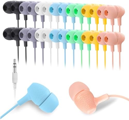 Bulk School Earbuds Headphones – 100 Pack HY400 Black – Premium Quality Audio for Classroom Learning – Comfortable & Durable Earphones for Kids, Teens, and Adults – Versatile Compatibility for Enhanced Educational Engagement