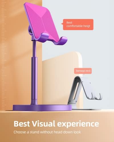 LISEN Cell Phone Stand Adjustable Phone Holer for Desk, Computer Office Desk Accessories for iPhone 16 Holder Women Kitchen Essentials Fits All Mobile Phones Switch Kindle iPads Tablet 4-10in Black – Enhanced Compatibility and Speed