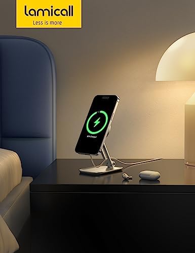 Lamicall [  Aluminum Stable Large Base Phone Stand Holder for Desk, Superb Surface Craftsmanship, Portable Cell Phone Dock, Compatible with 4-10” Cellphone and Tablets, Silver – Enhanced Compatibility and Speed