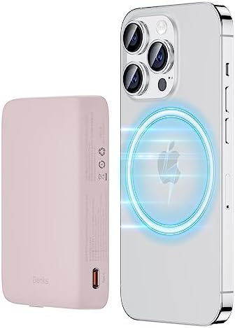 BENKS 10,000 m Ah Magnetic Power Bank – Next-Gen Wireless Charger for i Phone 15/14/13/12 Series with Dual 20 W USB-C Ports – Sleek, Portable Design, Enhanced Mag Safe Compatibility for Fast Charging on the Go