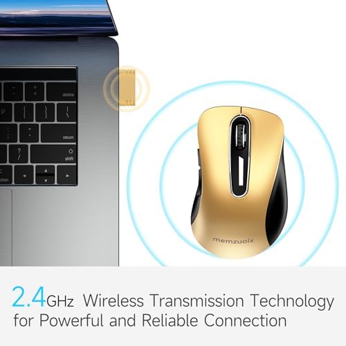 Upgrade Your Workflow with the Memzuoix 2.4 G Wireless Mouse – Ergonomic and Portable 1400 DPI USB Mouse for Laptop, PC & Desktop | 5 Customizable Buttons for Ultimate Control | Ideal for Professionals and Casual Users Alike