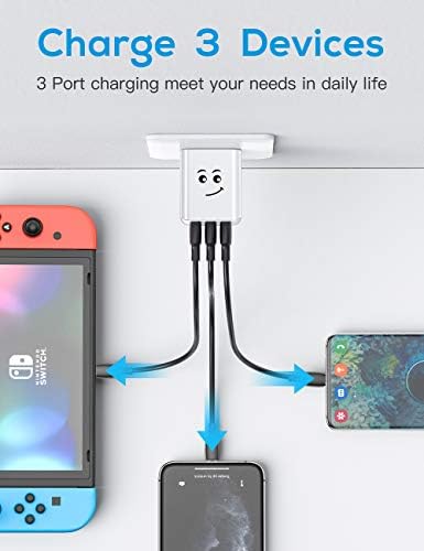 Triple-Output USB Wall Charger Block – 3.1 A Fast Charging 3-Port Adapter for i Phone & Android Devices – UL Certified Compact Power Cube for Home, Office, and Travel – Enhanced Compatibility with i Phone 11/Xs/XS Max/XR/X/8/7/6/Plus, i Pad Air/Mini, Galaxy S10/9/8/7, Note 9/8, Nexus – Reliable and Efficient Charging Solution