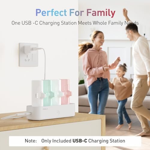 i WALK Family-Sized USB-C Charging Station for Portable Power Banks – Efficient Multi-Device Dock for i Phone & More – Sleek Design, Fast Charging, Enhanced Compatibility – Ideal Home & Office Solution in White
