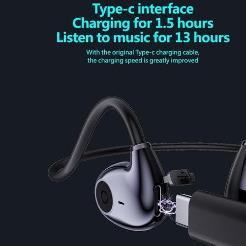 IHAO Ultra-Light Bone Conduction Bluetooth Headphones with Built-In MP3 Player – Open-Ear Ergonomic Earbuds for Active Lifestyles, Perfect for Cycling, Running, and Skiing – Sweat-Proof, Comfortable Fit with Exceptional Sound Clarity and Surround Awareness
