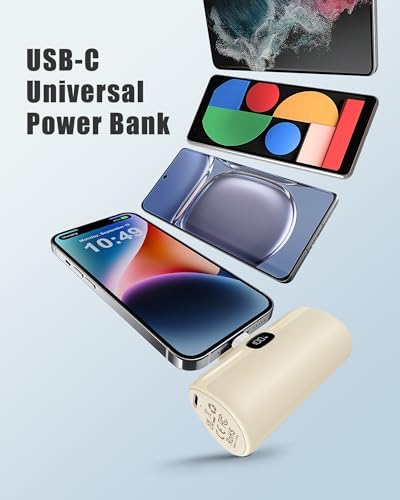 Ultra-Compact 5000 m Ah Mini Power Bank – 20 W Fast Charging Portable Charger for i Phone & Android – Lightweight Travel Essential with PD Compatibility & Smart Protection – Perfect for Short Trips, Camping, and Everyday Use
