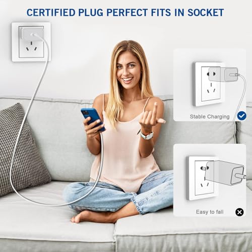 20 W Apple MFi Certified i Phone Fast Charger with 3.3 ft Lightning Cable – High-Speed USB Type C Power Delivery Block for i Phone 13 Pro Max, Mini, 12 Pro, 11, XS, X, XR – Compact, Durable, and Efficient Charging Solution for On-the-Go Users