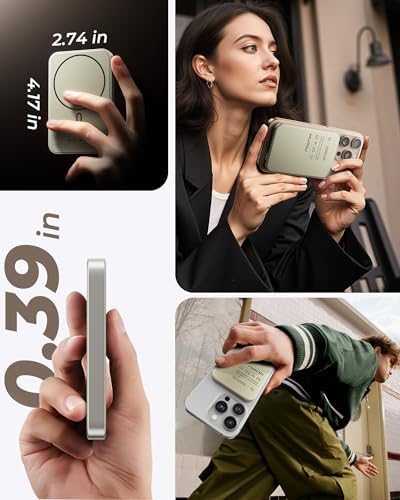 Ultra-Slim Titanium Mag-Safe Power Bank – 15 W Qi2-Certified Wireless Charger with 5000 m Ah Fast Charging for i Phone 12-16 Series – Lightweight Solid-State Battery Pack for Efficient On-The-Go Power